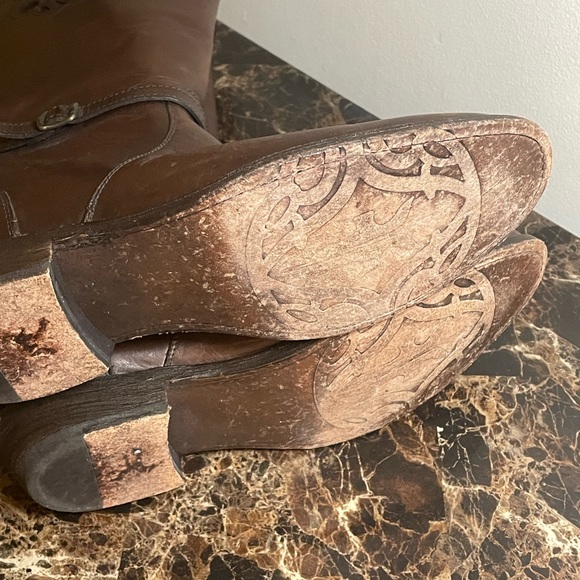 Frye Melissa Logo Boots Saddle Knee Riding Size 8.5 - Picture 12 of 16